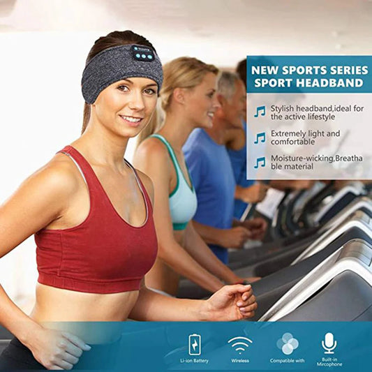 Bluetooth-Compatible Music Headband Wireless Headphone Headband for Sports Yoga